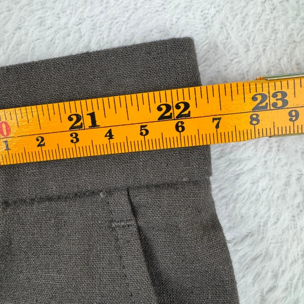 Stafford Linen Blend Trousers Mens 44x30 Brown Classic‎ Fit Flat Front Pants